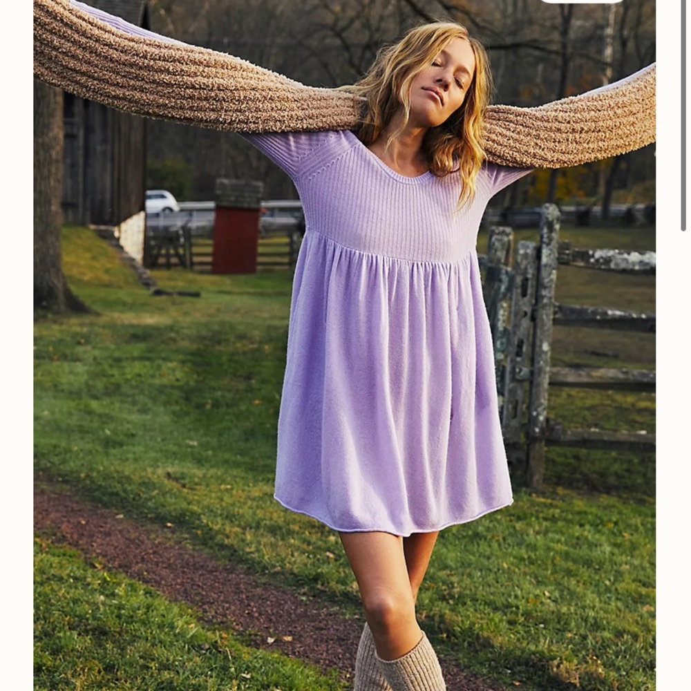 The Luxe Sweater Babydoll Dress Free People NWT